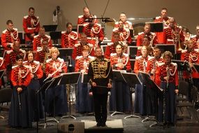 military orchestra on stage