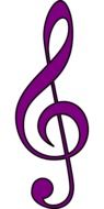 purple treble clef drawing