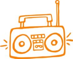 radio playing drawing