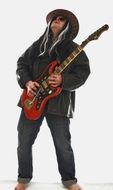 rock star with electric guitar