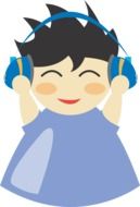 child in earphones
