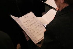 open song book in the choir