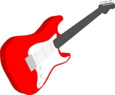 painted red white bass guitar