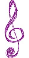 purple treble clef as a graphic image