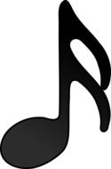 graphic image of a black note with a double tail