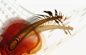 abstract drawing of a violin