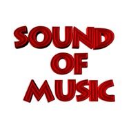 Signature of sound of music in red letters
