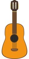 graphic image of a yellow guitar