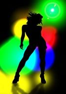 silhouette of a girl at the disco