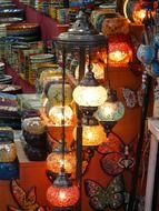 photo of the lighting turkish lamps