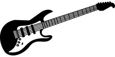 guitar electric music rock instrument black white drawing