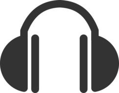 headphones, black and white illustration