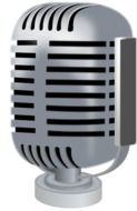 drawn silver retro microphone