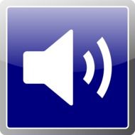 volume symbol on blue background drawing