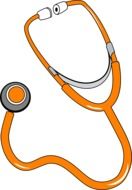 isolated orange stethoscope