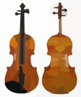 front and rear view of a violin