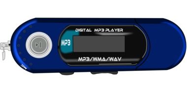 blue mp3 player, drawing