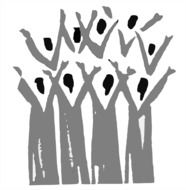drawing choir on a white background