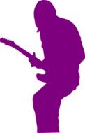 purple silhouette of a guitarist