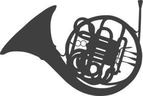 black silhouette of bugle horn