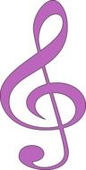 Purple clef as a clipart