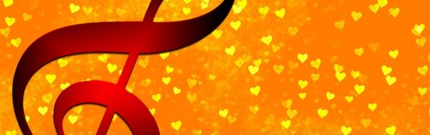 clef on an orange background
