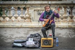 guitarist on the streets of barcelona