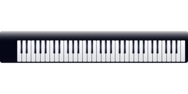 piano keyboard on white background