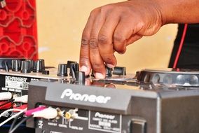 mixing console for music
