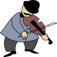 clipart,drawn man is playing violin