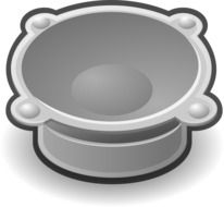 speaker, black and white illustration