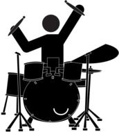 clipart,picture of drummer stickman