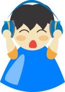 boy headphone music sing scream