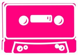 pink magnetic tape cassette