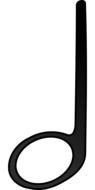 half a musical note on a white background