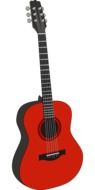 acoustic guitar on the white background