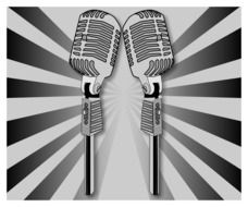 karaoke stereo microphone monochrome foto