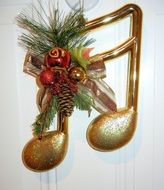 christmas ornament on the door