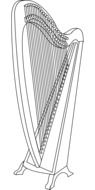 painted musical harp