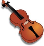 Wooden violin clipart