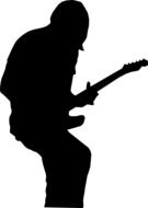 guitarist silhouette as a drawing