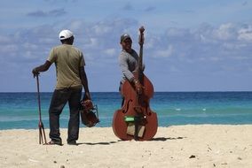 musicians on the beach