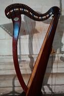 Harp on wall background