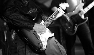 concert guitar monochrome photo