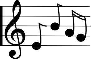 Black and white music note clef drawing