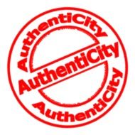 Authentic city red stamp