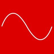 painted white wave on a red background