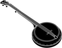 banjo black instrument drawing