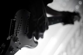 electric guitar musician black and white