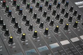 studio music mixer close up